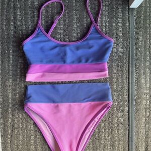 Beach Riot two piece bikini pink and purple